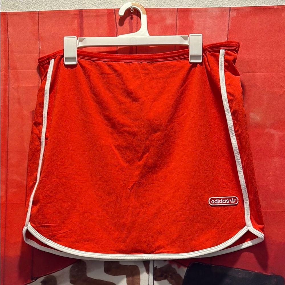 Adidas Red Skirt with White Trim